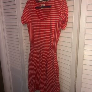 Pink striped summer dress